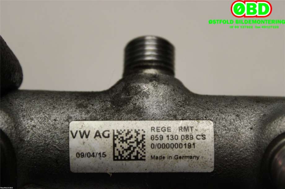 Dyseskinne (fuelrail) til Audi A6 2011-2014 (Type IV, Fase 1) (C7) (C7) (059 130 089 CS|059 130 089 DN|059130089CS)