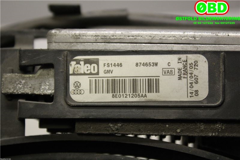 Kjølevifte til Audi A4 2001-2004 (Type II) (B6) (B6) (8E0121205AA|)