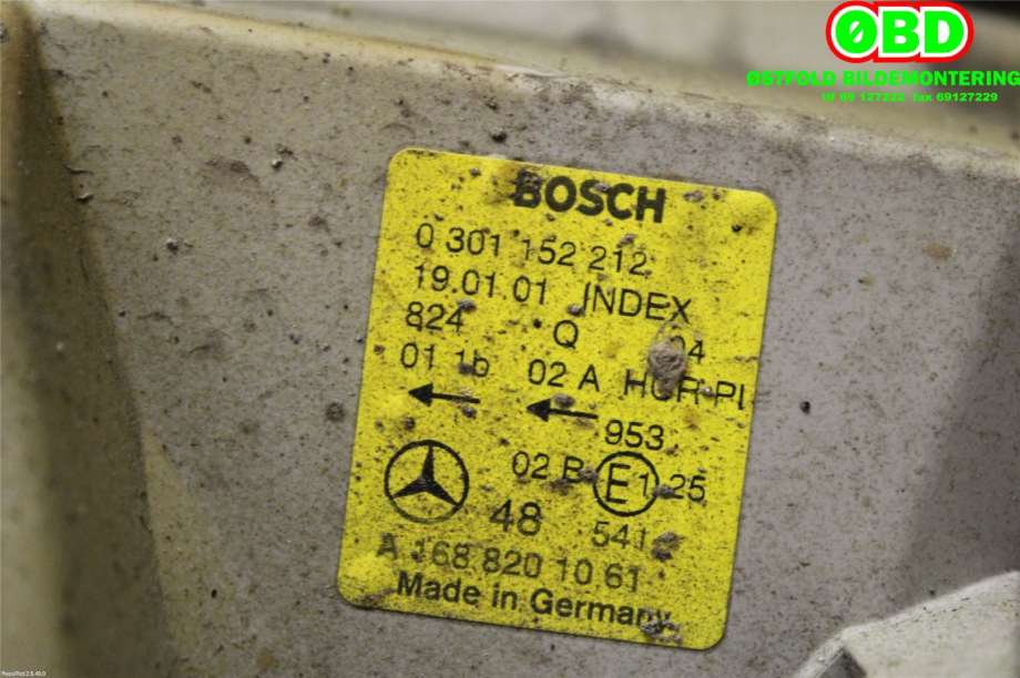 Frontlykt høyre halogen til Mercedes A-Klasse 1998-2004 (W168) (W168) (MERCEDES|A 168 820 10 61||1688201061)