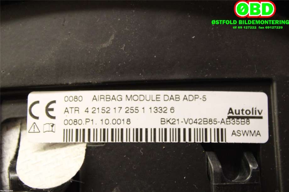 Airbag rattpute til Ford Transit Custom 2013-2023 (Type I)  (FORD|1763190||BK21V042B85AB35B8)