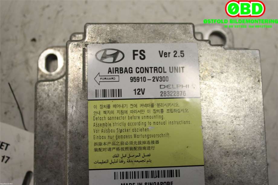 Airbag elektronikk til Hyundai Veloster 2011-2015  (HYUNDAI|959102V300|)