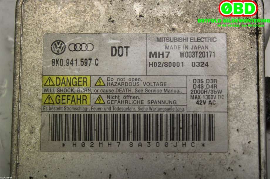 Styreenhet xenon/ballast til Audi Q5 2008-2012 (Type I, Fase 1)  (8K0 941 597 E|W003T20171|8K0941597C)