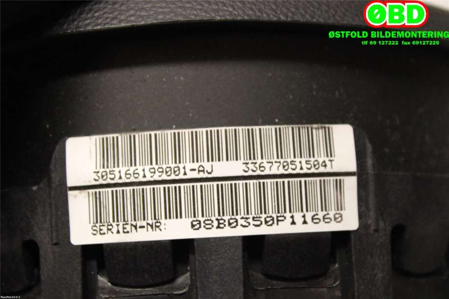 Airbag rattpute til BMW 3-Serie 2005-2011 (E90/E91/E92/E93) (E90/E91/E92/E93) (BMW|32 30 6 884 672|)