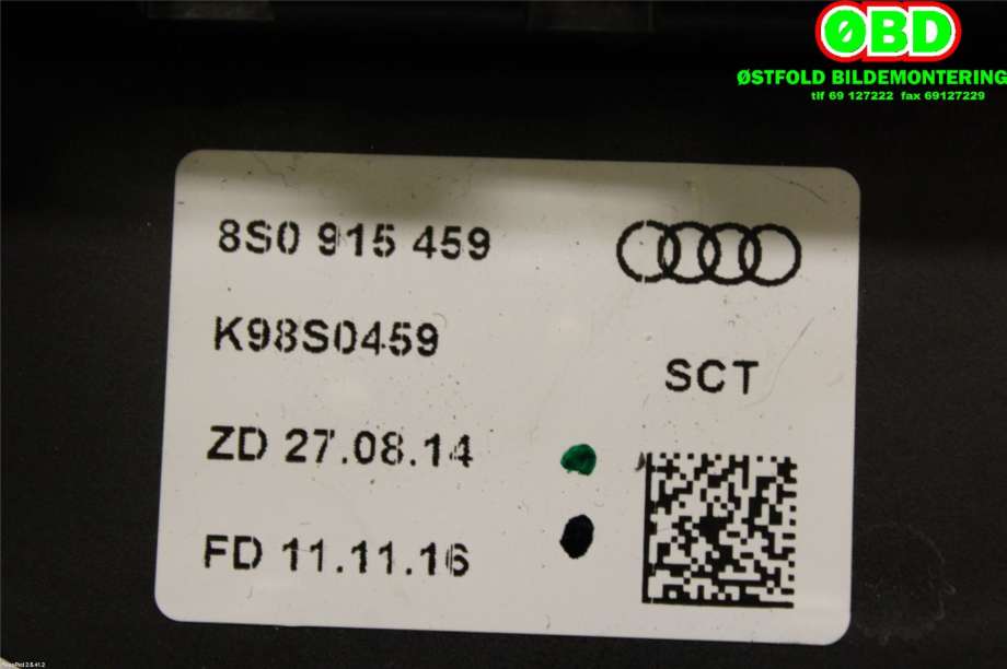 Sikringsboks til VW Passat 2015-2019 (Fase 1) (B8) (B8) (VOLKSWAGEN|8J0 915 459||8S0915459)