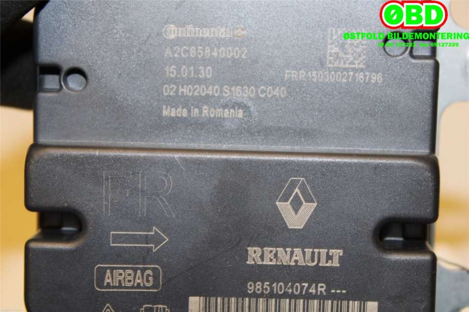 Airbag elektronikk til Renault Zoe 2013-2019 (Fase 1)  (RENAULT||985104074R)