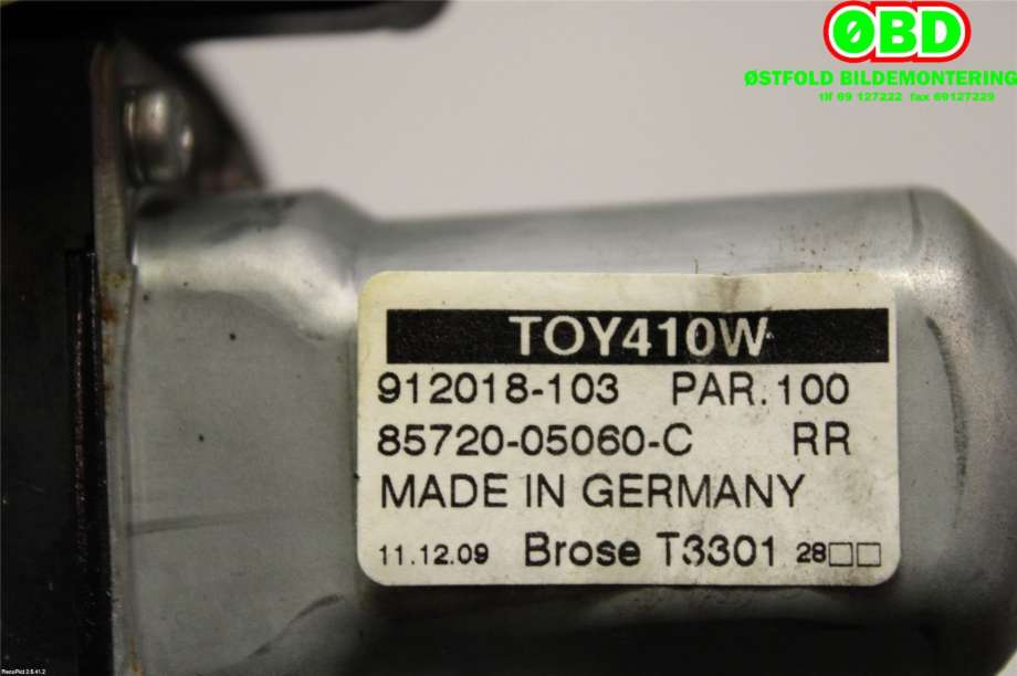 Ruteheis venstre bak til Toyota Avensis 2009-2015 (Type III, Fase 1)  (TOYOTA|6984005130|)
