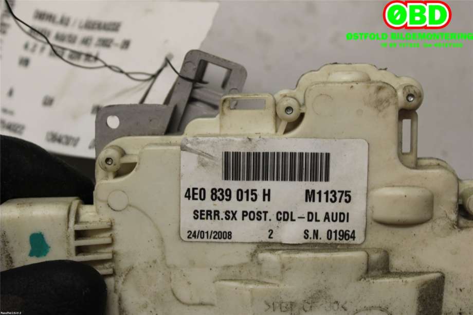 Låsekasse venstre bak til Audi A8 2003-2010 (Type II)  (AUDI|4E0 839 015 H||4H0839015H)