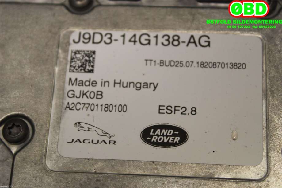 Inverter elbil til Jaguar I-PACE 2018-->>  (JAGUAR|T4K5589||J9D314G138AG)