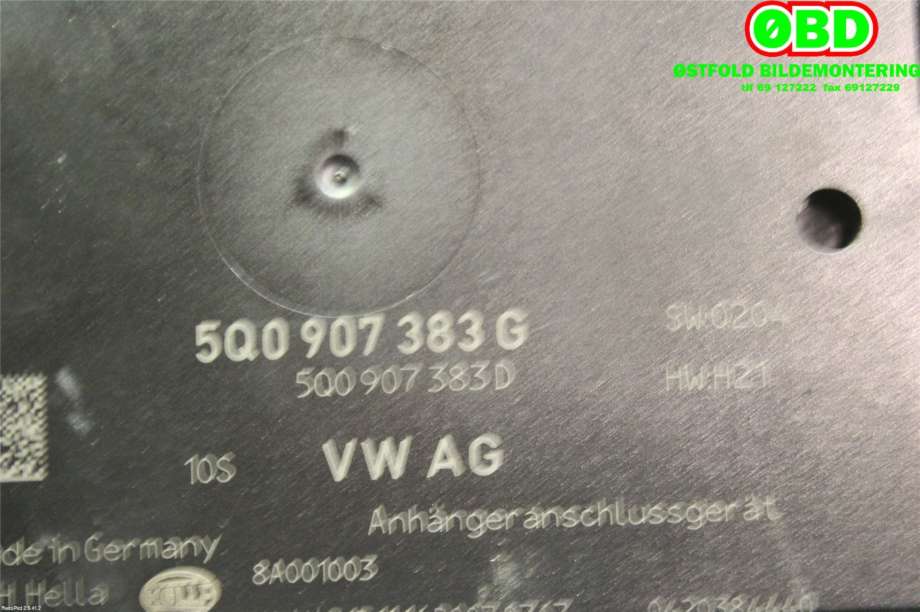 Styreenhet hengerfeste til VW Passat 2015-2019 (Fase 1) (B8) (B8) (VOLKSWAGEN|5Q0 907 383 N||5Q0907383G)