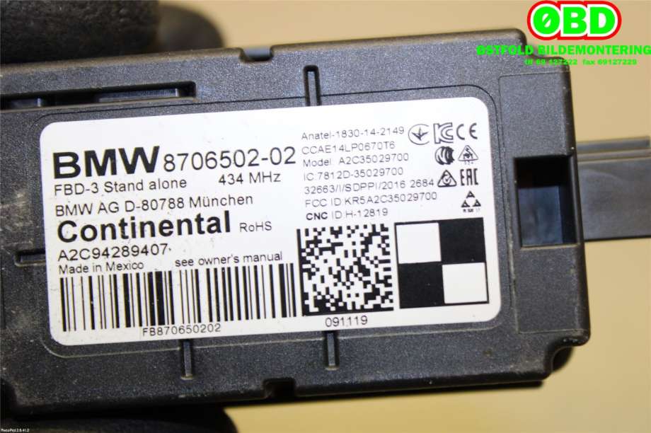Styreenhet diverse til BMW i3 2013-2022  (BMW|61358706502|61359626113|8706502)