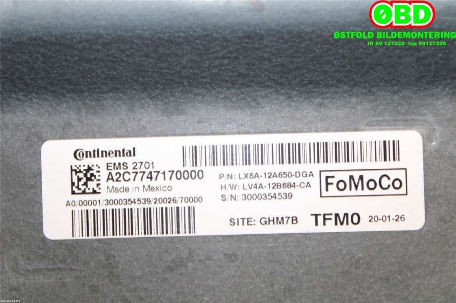 Styreenhet motor til Ford Kuga 2019-->> (Type III)  (FORD|5819474||LX6A12A650DGA)
