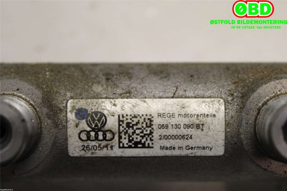 Dyseskinne (fuelrail) til Audi A6 2011-2014 (Type IV, Fase 1) (C7) (C7) (059 130 090 BT||059130090BT)