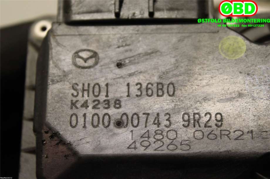 Spjeldhus til Mazda 3 2013-2016 (Type III, Fase 1)  (MAZDA|SH01136B0|)