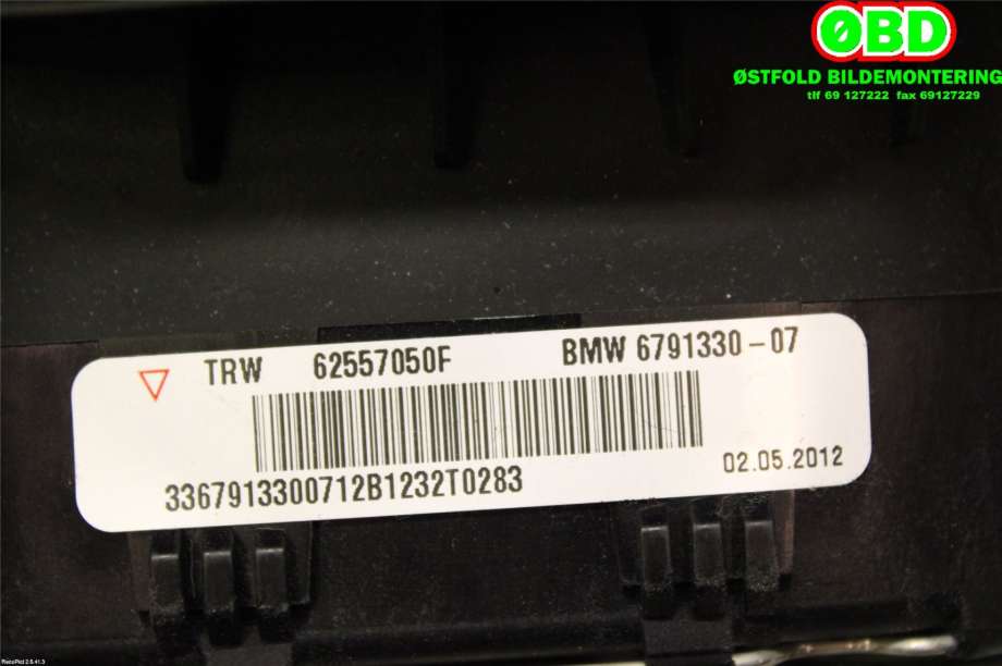 Airbag rattpute til BMW 1-Serie 2011-2015 (Fase 1) (F20/F21) (F20/F21) (BMW|32 30 6 791 330||6791330)