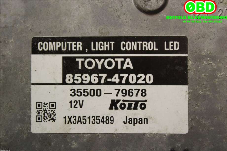Styreenhet xenon/ballast til Lexus CT 2010-2020  (8110747290|3550079678|8596747020)