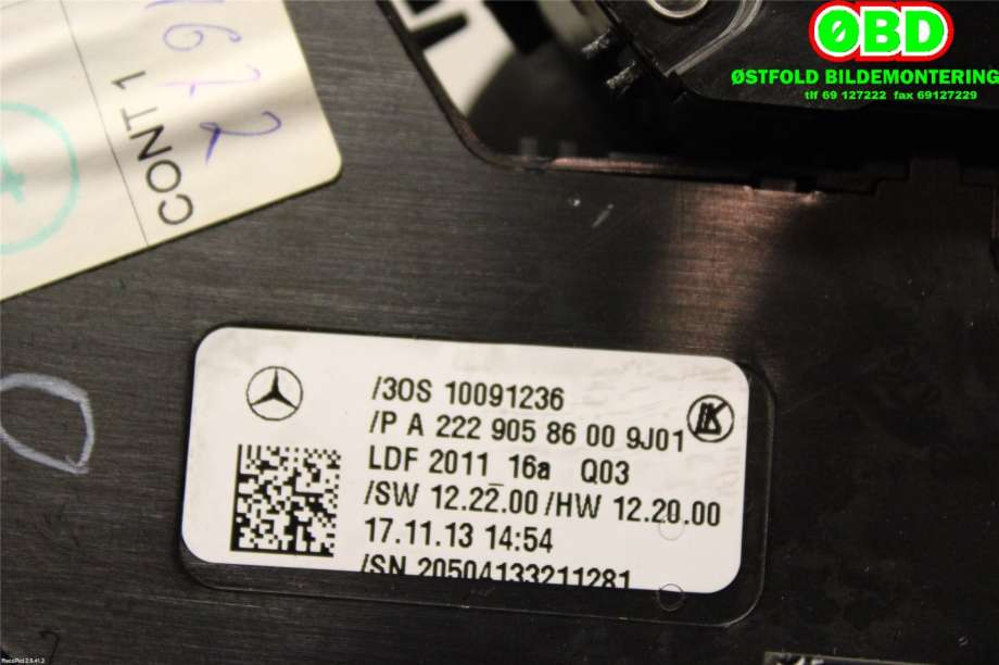 Bryter diverse til Mercedes S-Klasse 2013-2020 (W222) (W222) (MERCEDES|A 222 905 86 00||2229058600)