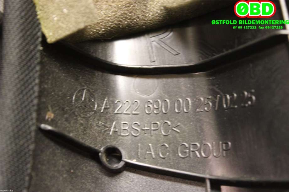 Innredning diverse til Mercedes S-Klasse 2013-2020 (W222) (W222) (MERCEDES|A 222 690 00 25||2226900025)