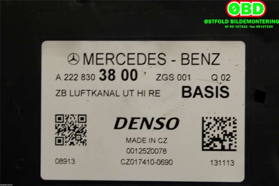 Diverse deler til Mercedes S-Klasse 2013-2020 (W222) (W222) (MERCEDES|A 222 830 38 00||2228303800)