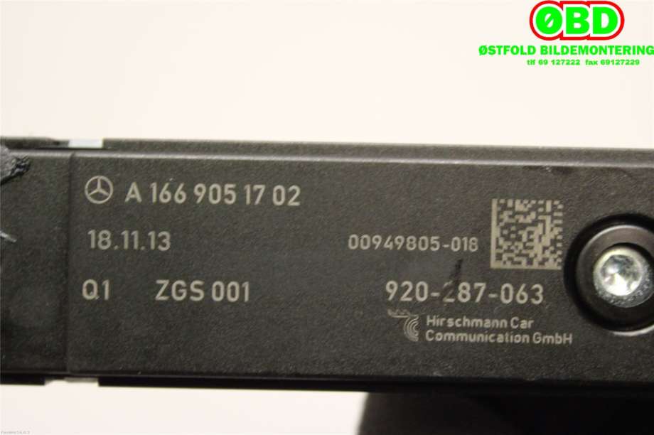 Antenne forsterker til Mercedes S-Klasse 2013-2020 (W222) (W222) (MERCEDES|A 166 905 17 02||1669051702)