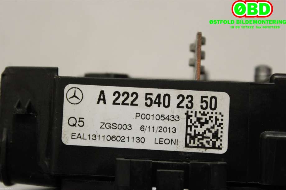 Sikringsboks til Mercedes S-Klasse 2013-2020 (W222) (W222) (MERCEDES|A 222 540 23 50||2225402350)
