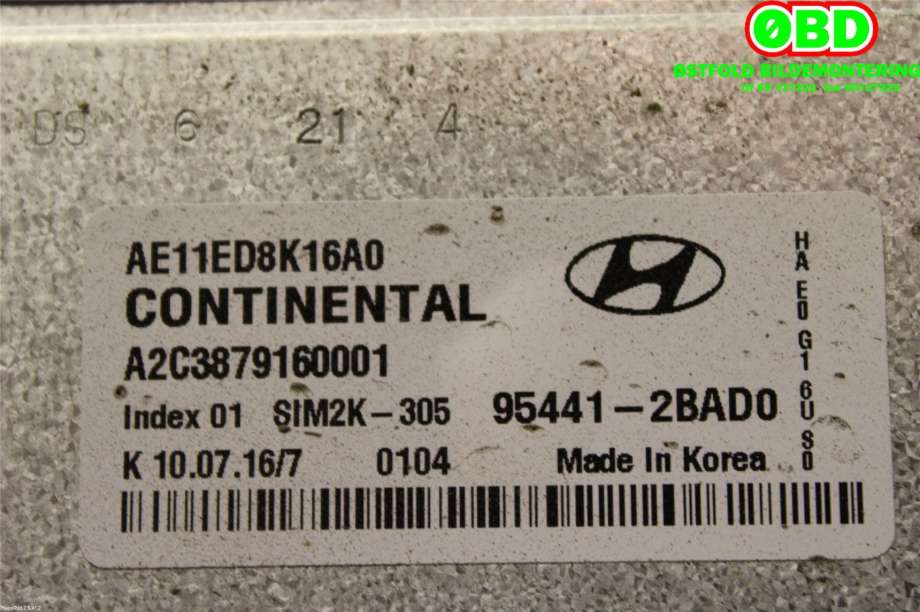 Styreenhet girkasse til Hyundai Ioniq Electric 2016-2019 (Fase 1)  (HYUNDAI|95441 2BAD0||954412BAD0)