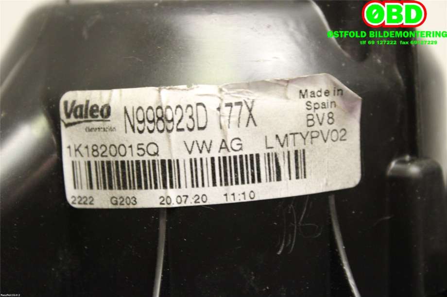 Varmeapparat motor til VW Passat 2011-2015 (B7) (B7) (VOLKSWAGEN|1K1 820 015 Q||1K1820015Q)