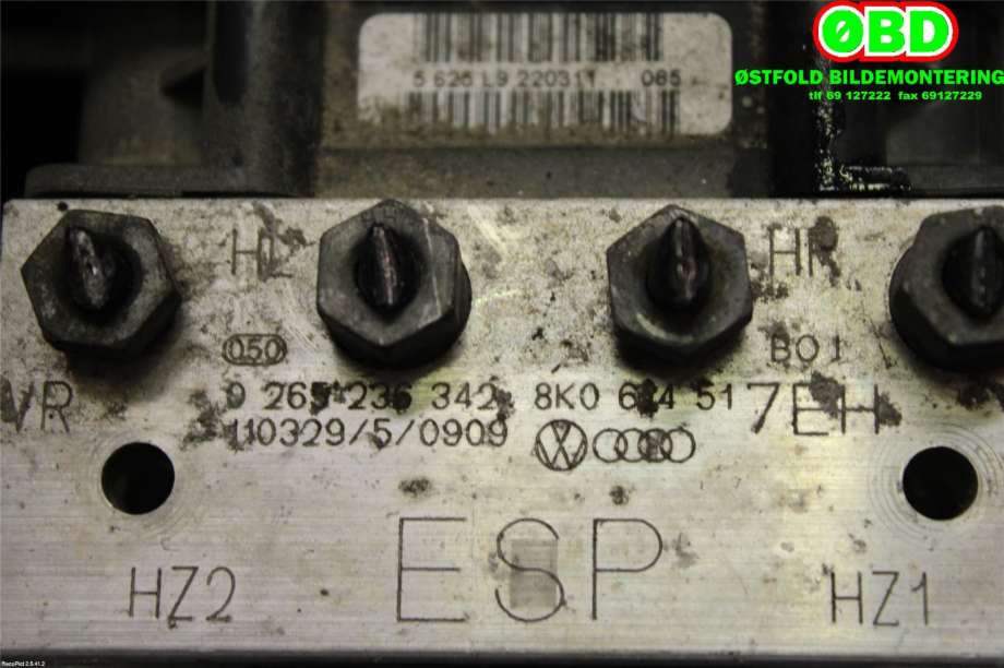 ABS sentral til Audi A5 2007-2016 (Type I)  (AUDI|8K0 614 517 EK||8K0614517EH)
