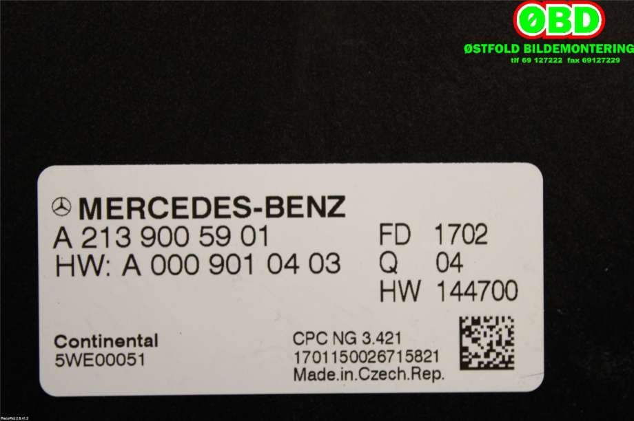 Styreenhet girkasse til Mercedes E-Klasse 2016-2023 (W213) (W213) (MERCEDES|A 213 900 59 01|A 213 900 35 17|2139005901)