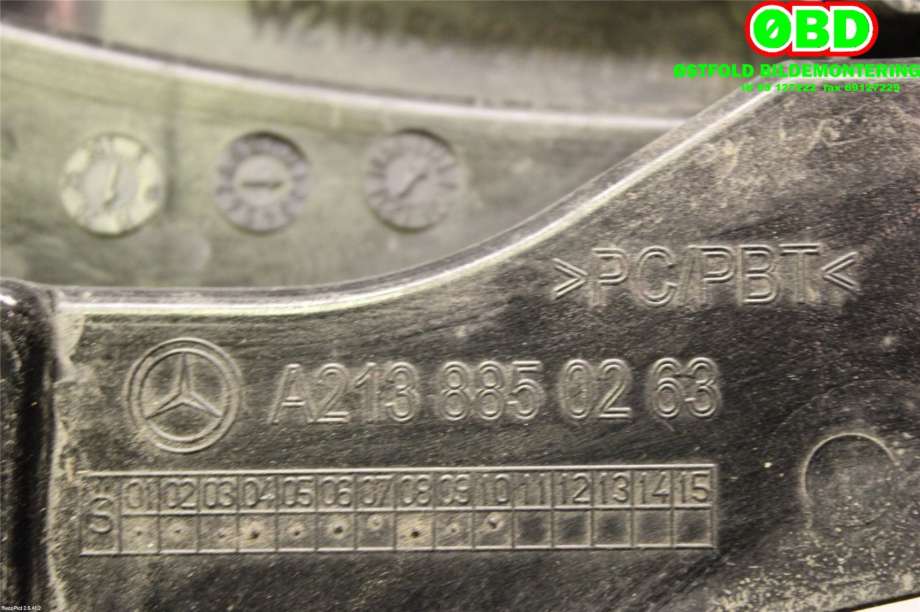 Diverse deler til Mercedes E-Klasse 2016-2023 (W213) (W213) (MERCEDES|A 213 885 02 63||2138850263)