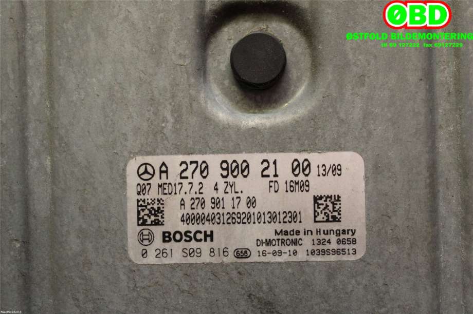 Styreenhet motor til Mercedes GLA 2014-2020 (X156) (X156) (MERCEDES|A 270 900 21 00||2709002100)