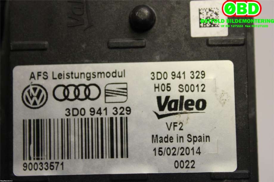 Styreenhet xenon/ballast til VW Golf VII 2012-2017 (Fase 1)  (3D0 941 329 D||3D0941329)