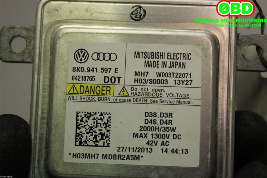 Styreenhet xenon/ballast til VW Golf VII 2012-2017 (Fase 1)  (8K0 941 597 E|W003T22071|8K0941597E)