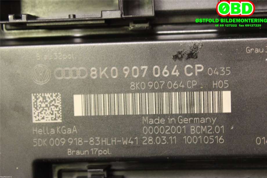 Styreenhet diverse til Audi A5 2007-2016 (Type I) (AUDI|8K0 907 064 CQ||8K0907064CP)