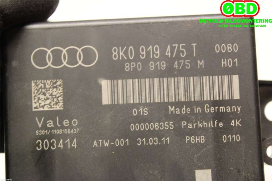 Styreenhet parkering til Audi A5 2007-2016 (Type I)  (AUDI|8K0 919 475 T||8K0919475T)