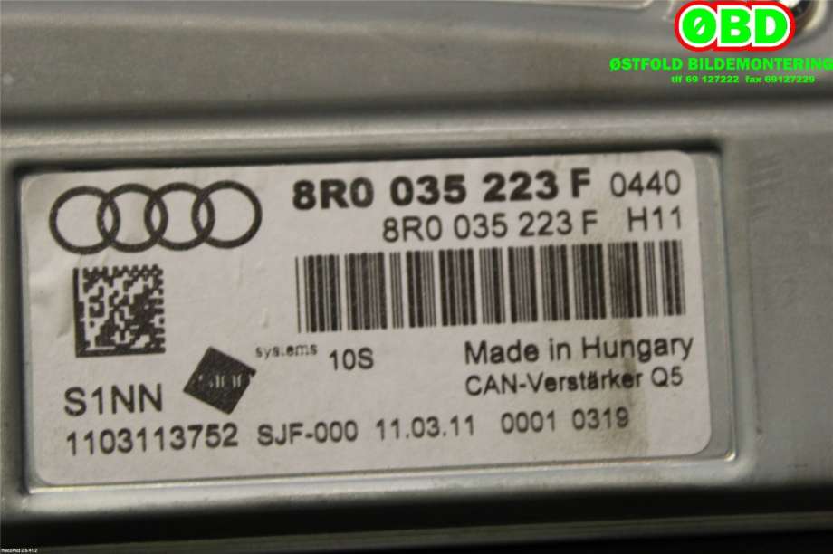 Bilstereo forsterker til Audi A5 2007-2016 (Type I)  (AUDI|8R0 035 223 F||8R0035223F)