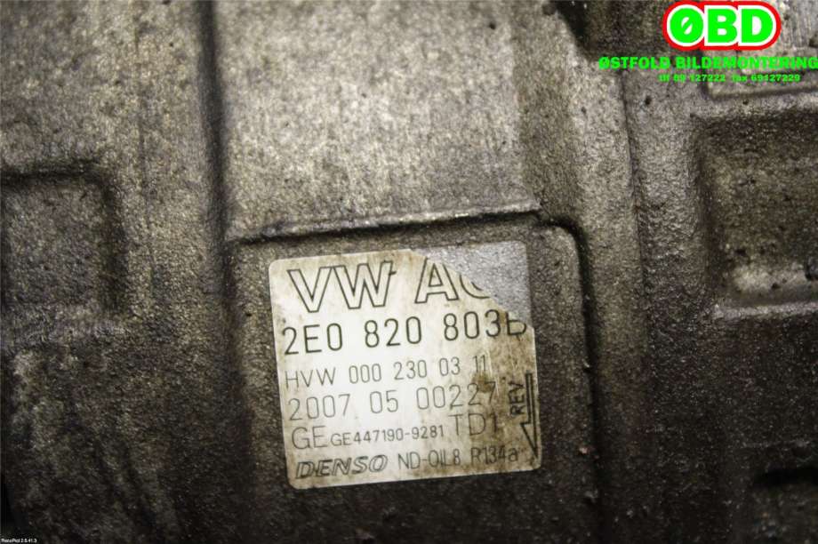 Aircondition kompressor til VW Crafter 2006-2011 (Type I, Fase 1)  (VOLKSWAGEN|2E0 820 803 D|2E0 820 803 G|2E0820803B)