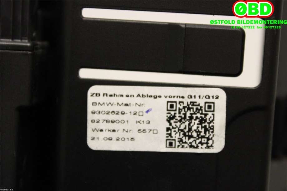 Dashbord koppholder til BMW 7-Serie 2015-->> (G11/G12) (G11/G12) (BMW|51169384369|)