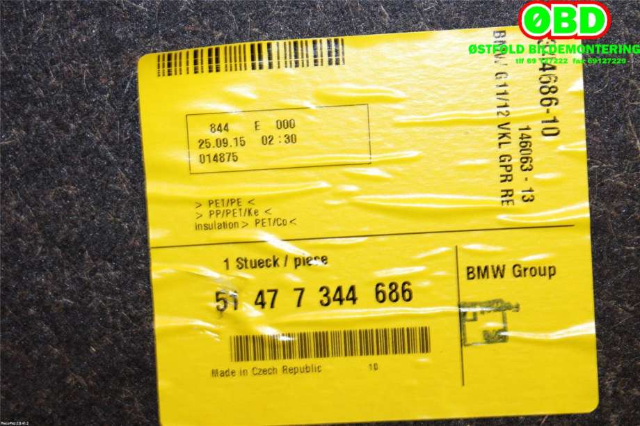 Innredning pakke til BMW 7-Serie 2015-->> (G11/G12) (G11/G12) (BMW||51477344686)