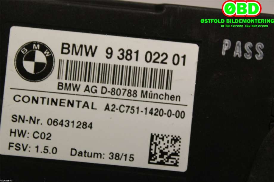 Styreenhet diverse til BMW 7-Serie 2015-->> (G11/G12) (G11/G12) (BMW|61356993154||9381022)