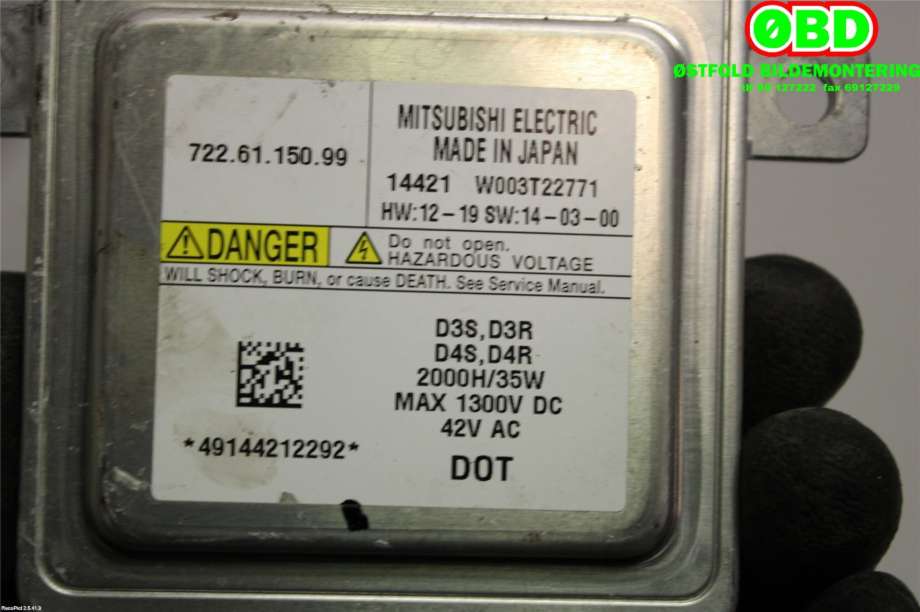 Styreenhet xenon/ballast til Volvo V40 2012-2019  (VOLVO|31335777|7226115099|W003T22771)