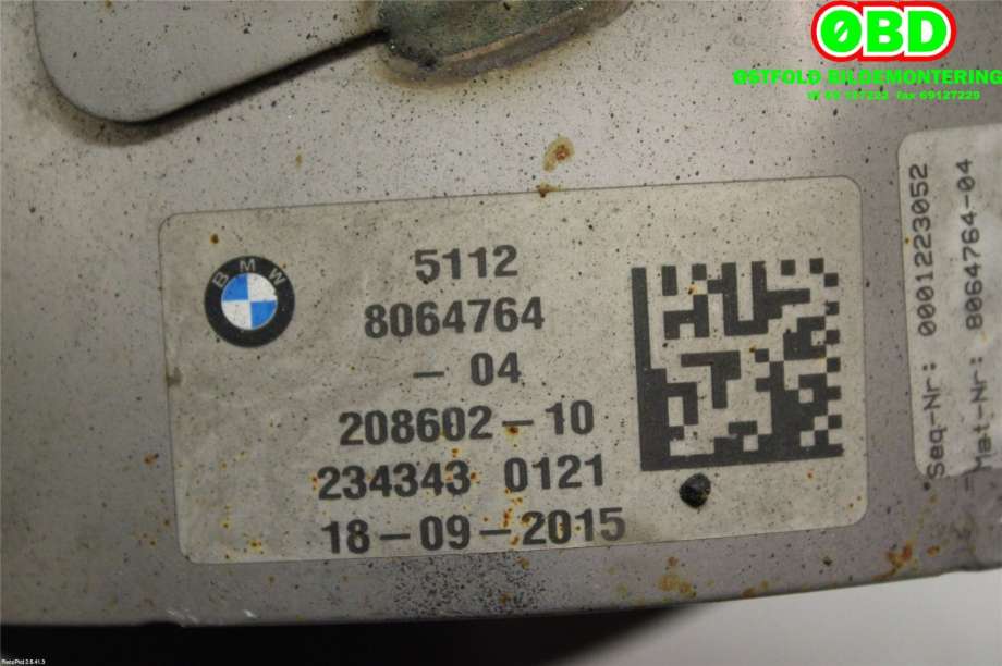 Eksos diverse til BMW 7-Serie 2015-->> (G11/G12) (G11/G12) (BMW|51 12 8 064 764||51128064764)