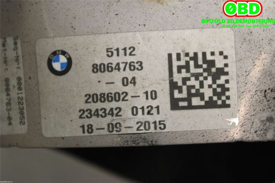Eksos diverse til BMW 7-Serie 2015-->> (G11/G12) (G11/G12) (BMW|51 12 8 064 763||51128064763)