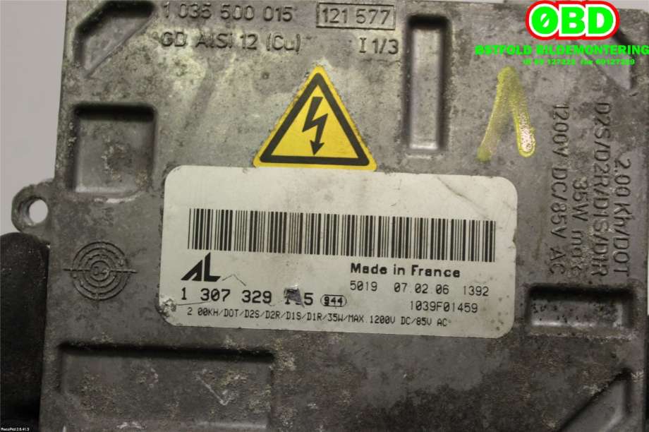 Styreenhet xenon/ballast til Audi A3 2003-2008 (Type II, Fase 1)  (AUDI|8E0907391B|1307329115|)