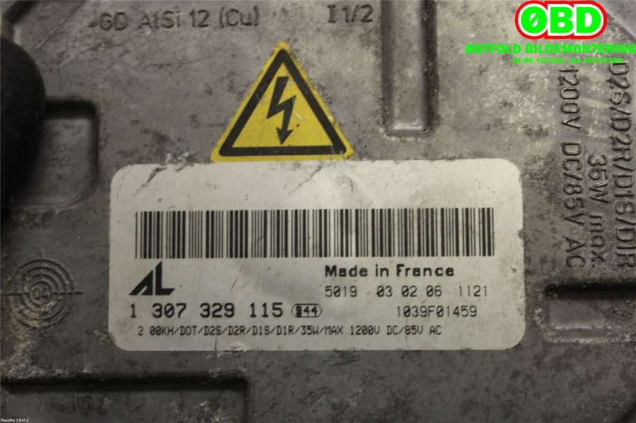 Styreenhet xenon/ballast til Audi A3 2003-2008 (Type II, Fase 1)  (AUDI|8E0907391B|1307329115|)