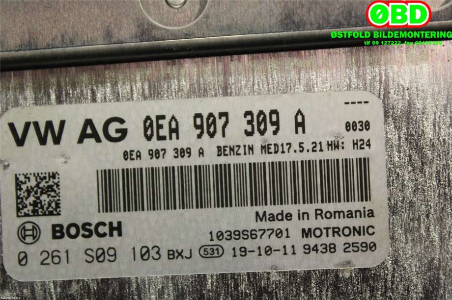 Styreenhet diverse til VW e-Golf 2017-2020 (Fase 2)  (VOLKSWAGEN|0EA 906 016 S|0261S09103|0EA907309A)