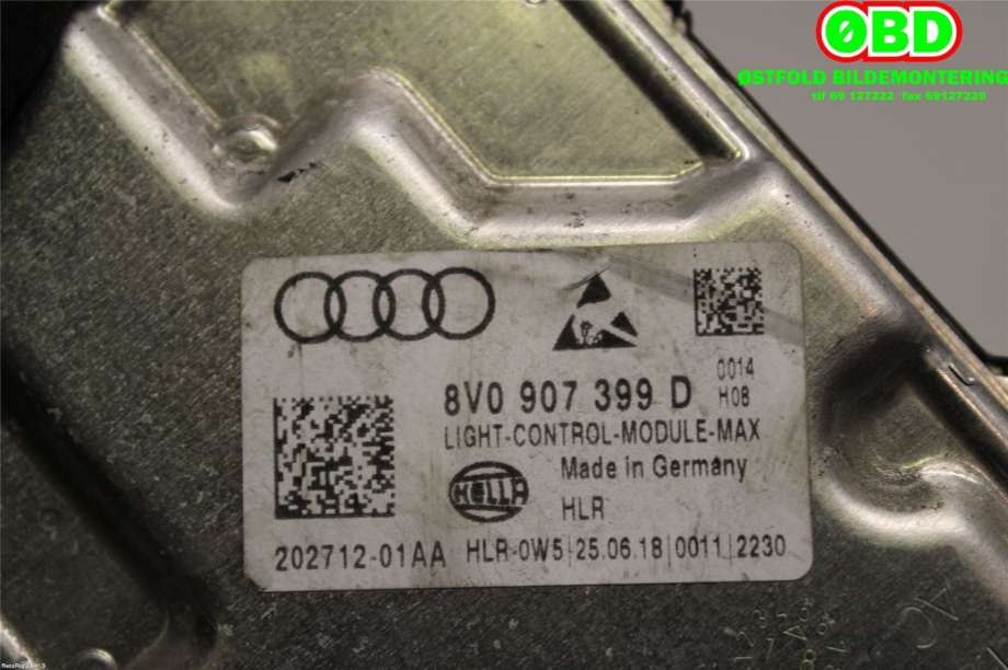 Styreenhet xenon/ballast til VW e-Golf 2017-2020 (Fase 2)  (VOLKSWAGEN|8V0 907 399 D||8V0907399D)