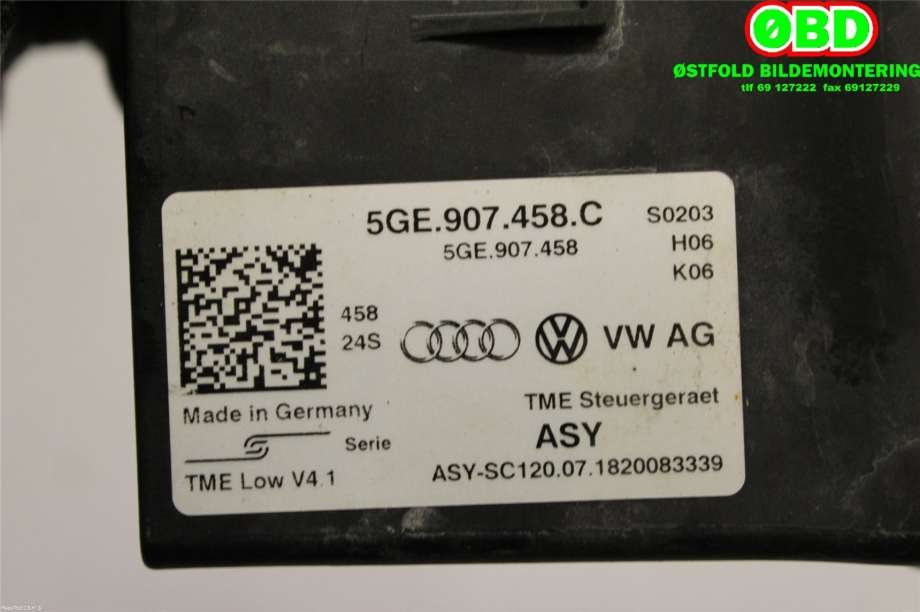 Styreenhet diverse til VW e-Golf 2017-2020 (Fase 2)  (VOLKSWAGEN|5GE 907 458 C||5GE907458C)