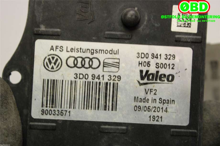 Styreenhet xenon/ballast til VW Golf VII 2012-2017 (Fase 1)  (VOLKSWAGEN|3D0 941 329 D||3D0941329)