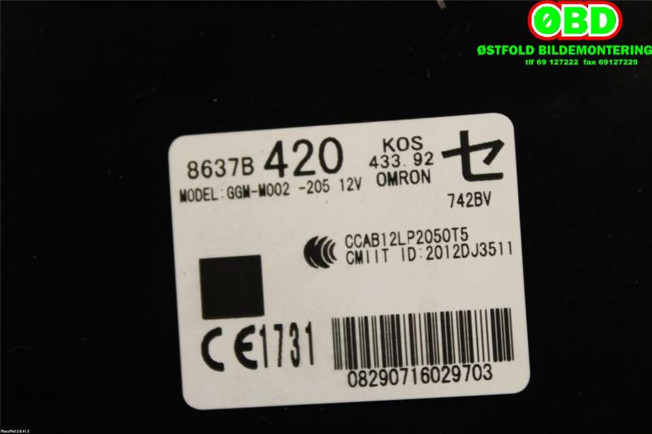 Styreenhet nøkkelfri/keyless til Mitsubishi Outlander 2015-->> (Type III, Fase 2)  (MITSUBISHI|8637B420|)