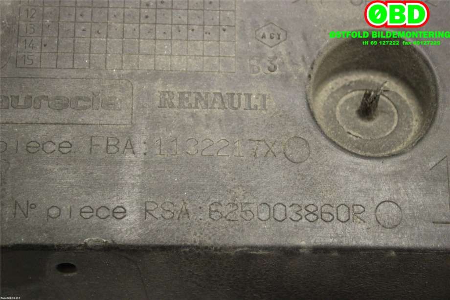 Frontplate øvre til Renault Captur 2013-2020 (Type I)  (RENAULT|625003860R|)
